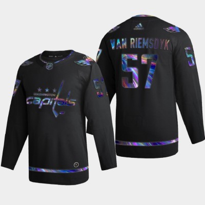 Washington Washington Capitals #57 Trevor van Riemsdyk Men's Nike Iridescent Holographic Collection NHL Jersey Black